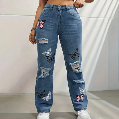 Oversized Boyfriend Plus High Waist Wide Leg Jeans