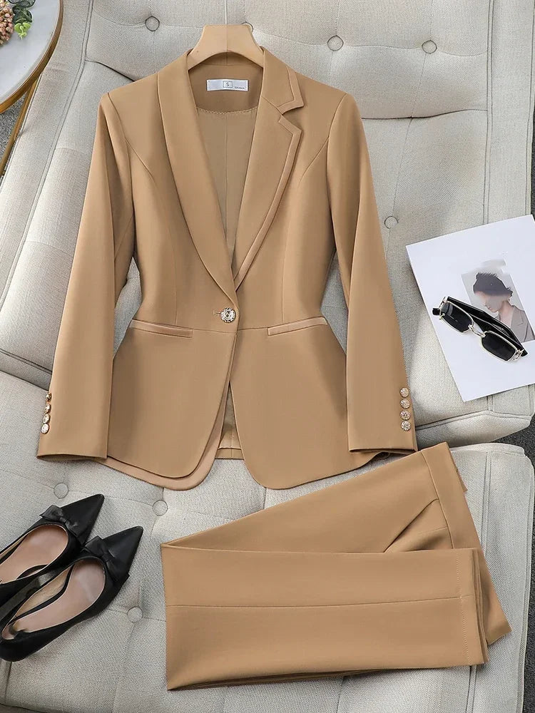 Blue Khaki Black Ladies Work Suit