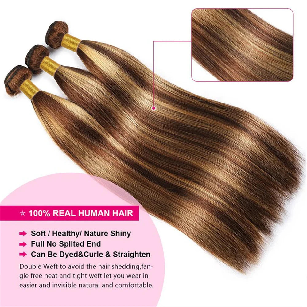 Human Hair. 30 Inch Human Hair Highlight Bundles