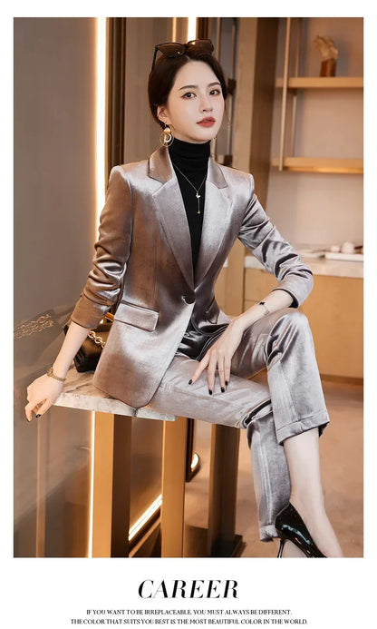 Velvet Formal Women Blazer Jacket