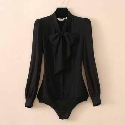 Black Chiffon Bodysuits for Women