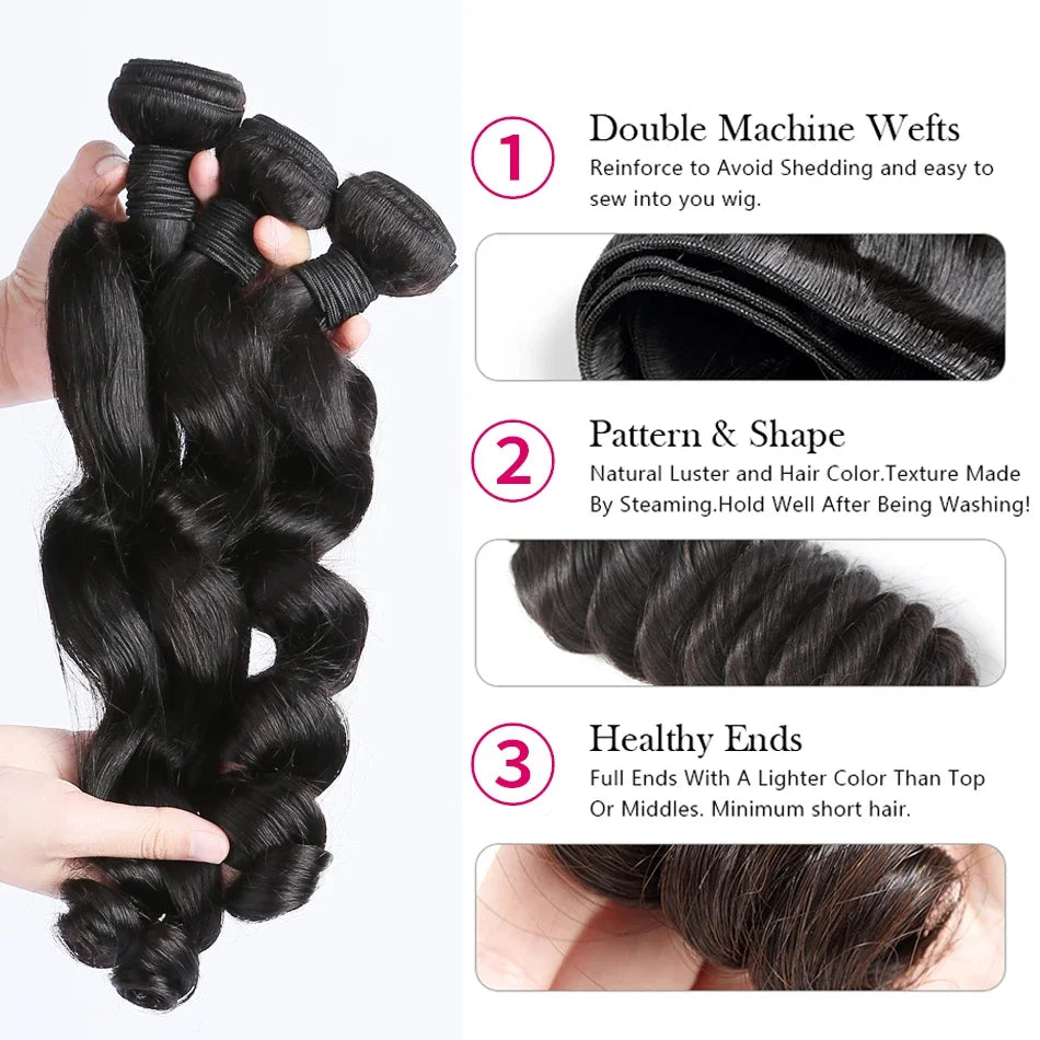 Human Hair. 30 32 40 Inches Double Weft Human Hair