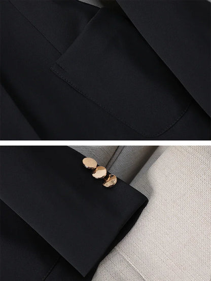 Coffee Black Long Sleeve Single Button Coat