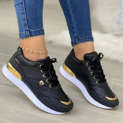 New Fashion Women Running Shoes Platform Sneakers Lace Up Ladies Sports Outdoor Walking Shoes Casual Comfortable Female Footwear