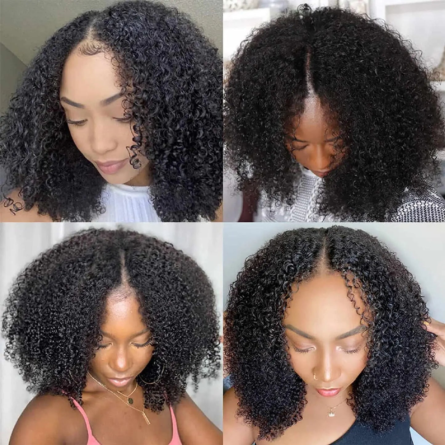 Kinky Curly V Part Wig