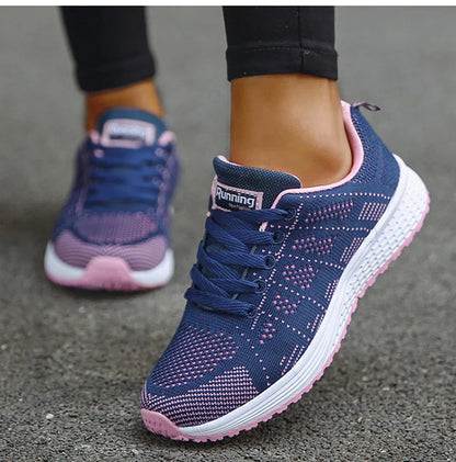 Fashion 2024 New Sneakers For Women Breathable Outdoor Plus Size Women Sneakers Mesh Fabric Lace Up Female Footwear Shoes Women