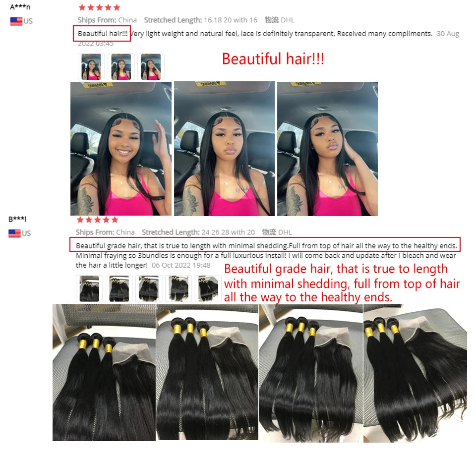 HUMAN HAIR BUNDLES: 28 30 32 Inch Bone Straight 3 - 4 Bundles With Frontal 13x4 Transparent HD Lace 
Frontal Brazilian Human Hair Extensions For Women