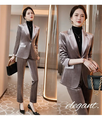 Velvet Formal Women Blazer Jacket