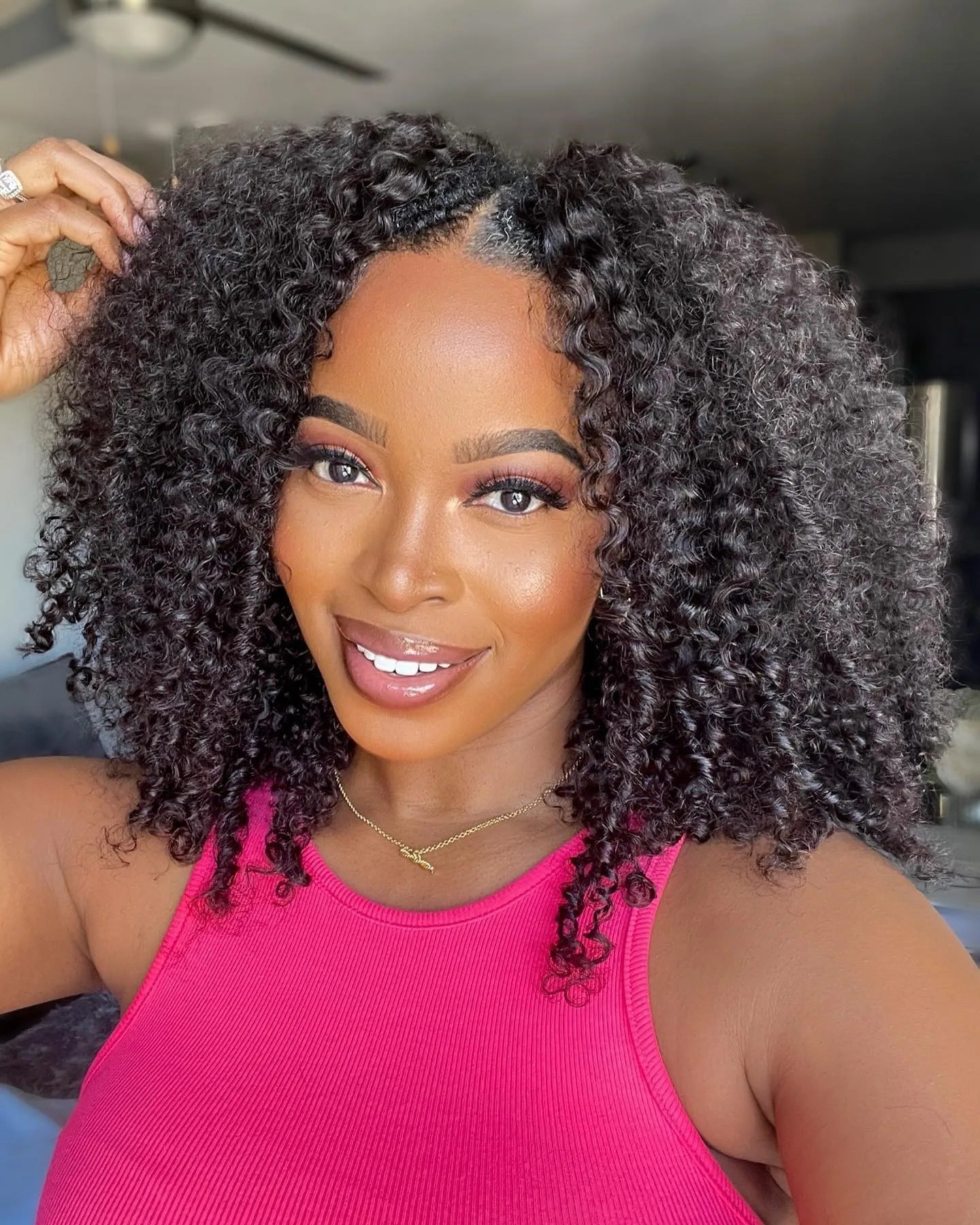 Kinky Curly V Part Wig