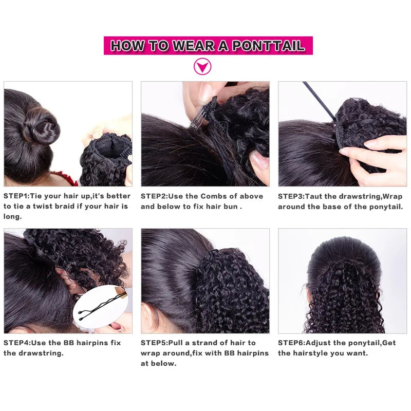 Kinky Tail Clip In Hair Extensions