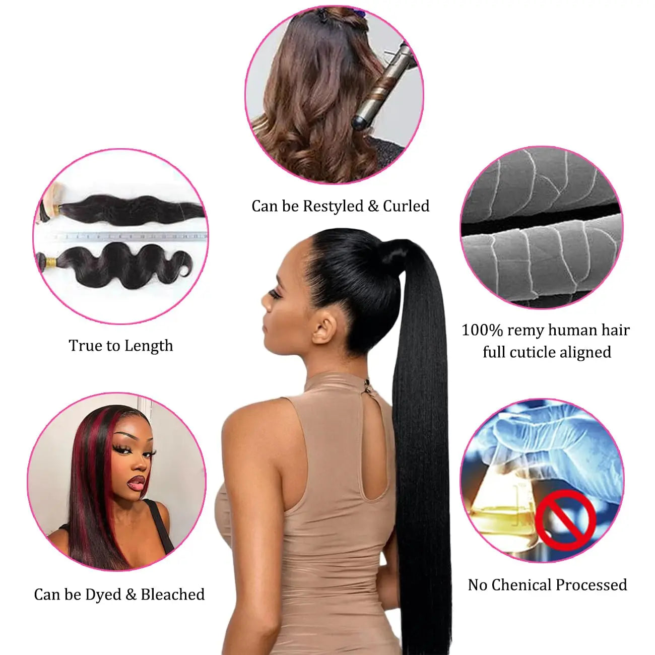 Human Hair Extensions. 3 4 Bundles Raw Virgin Remy Hair Extensions