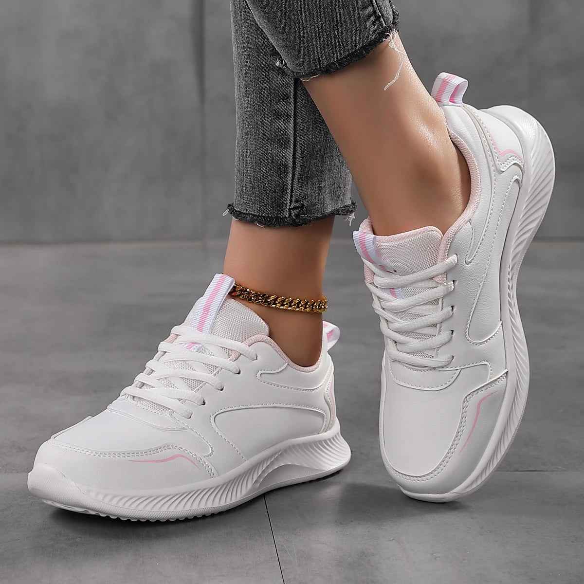 2024 Woman Tennis Sneakers Fashion New Comfort Sports Board Shoes Casual Shoes Female Spring Summer Ladies Female Women Shoe PU