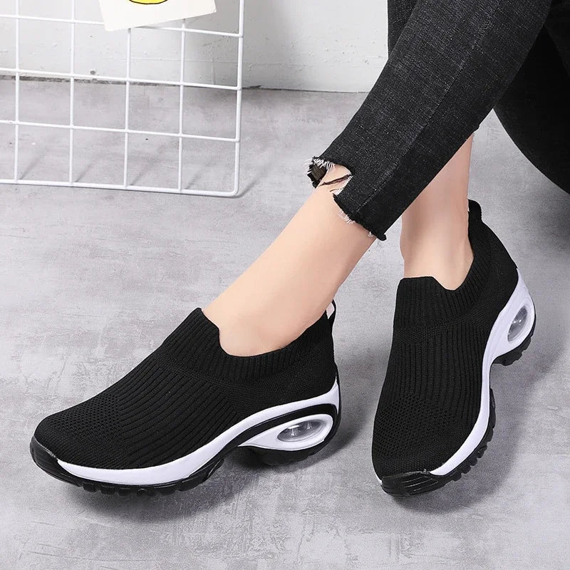 Sneakers Women Fashion Wedge Platform Female New Casual Sport Shoes Ladies Air Cushion Running Mesh Breathable Shoes Wholesale