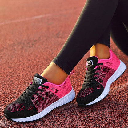 2024 New Fashion Sneakers For Women Breathable Trainers Outdoor Women Sneakers Mesh Fabric Lace Up Female Footwear Shoes Women