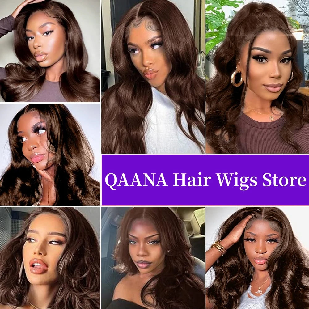 Glue less Brazilian Brown 13x4 Lace Frontal Wigs