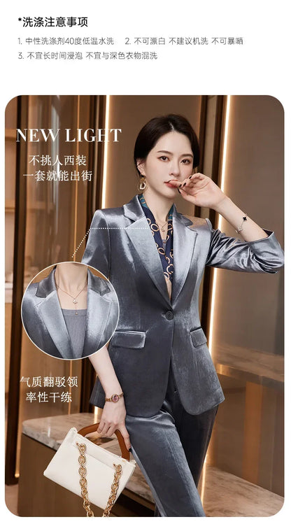 Velvet Formal Women Blazer Jacket