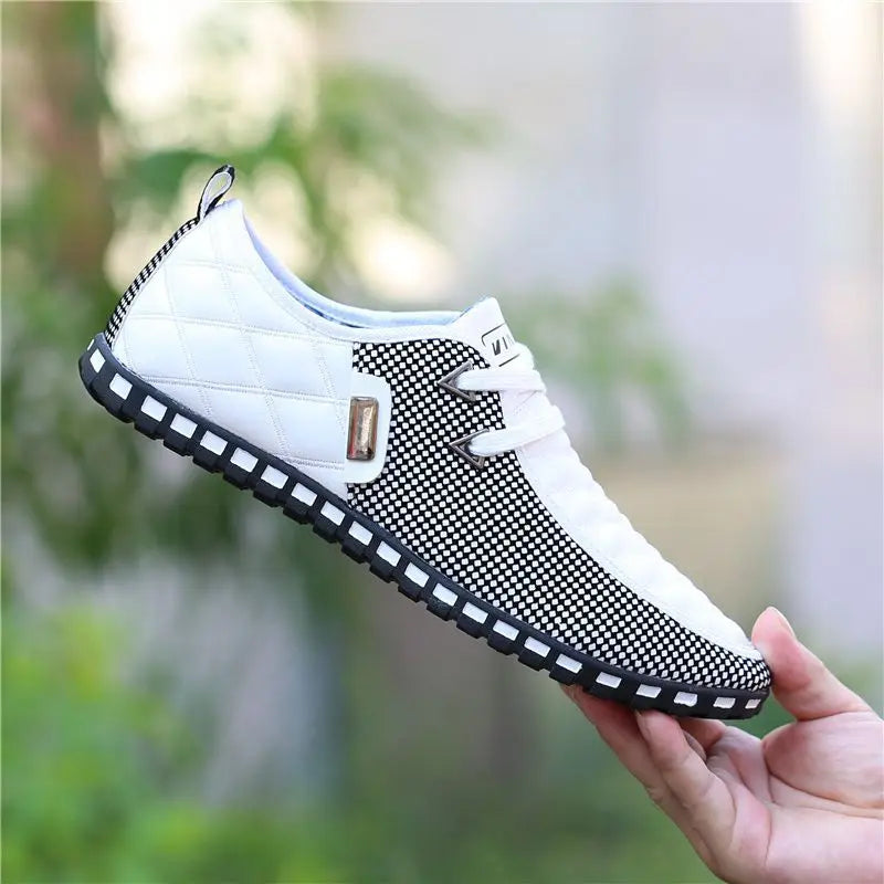 Breathable Light Weight White Sneakers. 
Driving Shoes, Autumn Men's Casual Shoes.