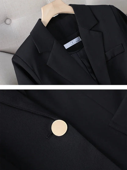 Coffee Black Long Sleeve Single Button Coat