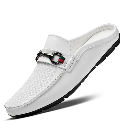 Luxury Brand Designer Summer Shoes,
Genuine Leather Casual Slip On Half Shoes. Men LoafersFlats