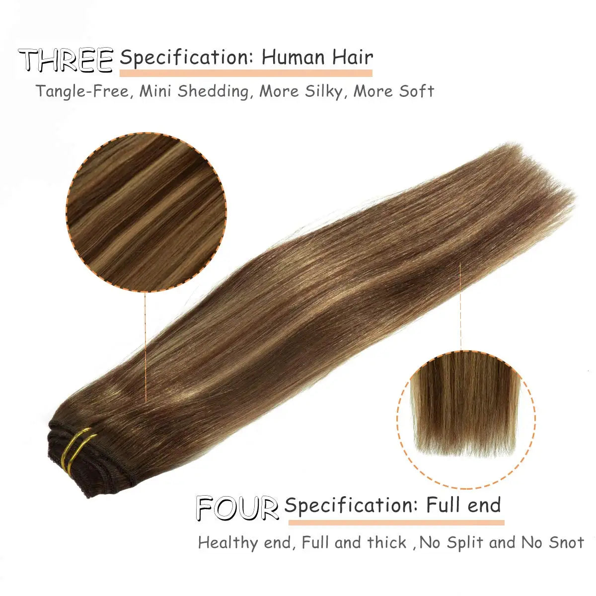 100% Straight Hair Clip-In Extensions