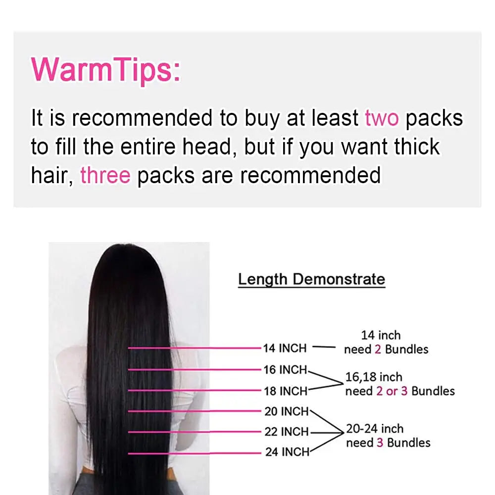 Natural Straight Clip In Human Hair Extension 
Clip Ins Remy Hair For Women. 100% Unprocessed Brazilian Virgin Hair Clip Full Head