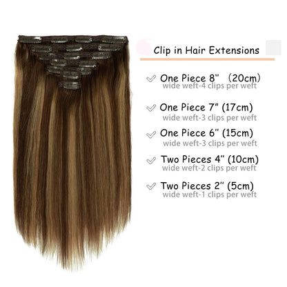 100% Straight Hair Clip-In Extensions