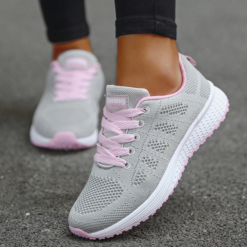 Fashion 2024 New Sneakers For Women Breathable Outdoor Plus Size Women Sneakers Mesh Fabric Lace Up Female Footwear Shoes Women