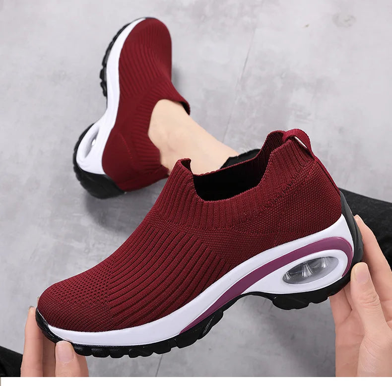 Sneakers Women Fashion Wedge Platform Female New Casual Sport Shoes Ladies Air Cushion Running Mesh Breathable Shoes Wholesale