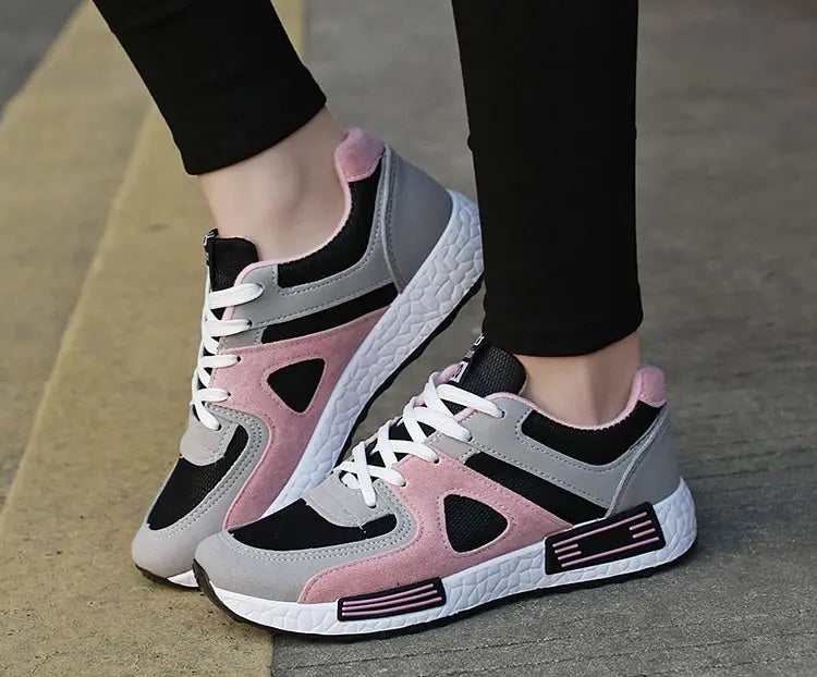 Female Casual Shoes Woman 2022 New Fashion Lace-up Sneakers Women Shoes Flat Breathable Mesh Ladies Shoes Women's Sneakers