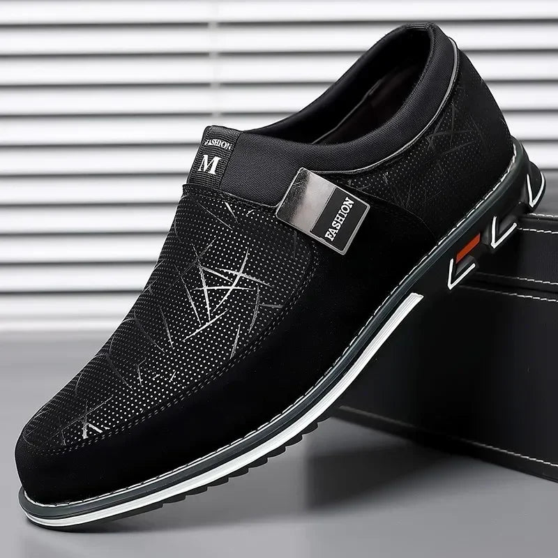 Black Casual Shoes for Men 
Classic Leather, Elegant, Mens Stylish Soft-soled Shoes. Business Lace-Up Office Men Shoes