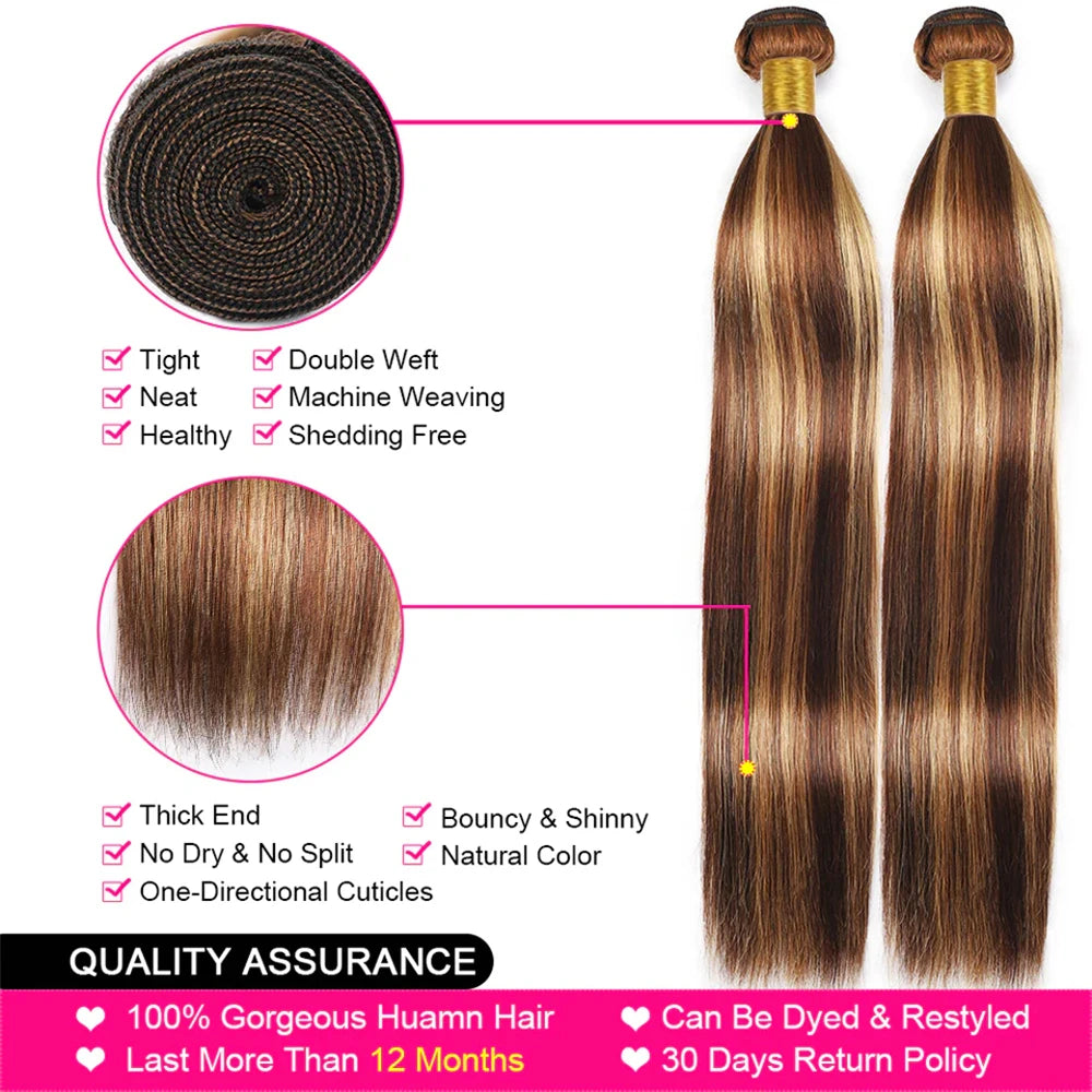 Human Hair. 30 Inch Human Hair Highlight Bundles