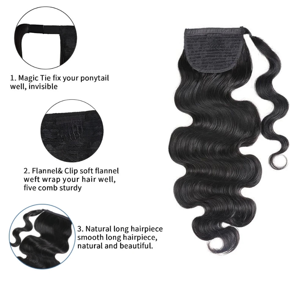 Wrap Around Magic Paste Pony Tail Extensions