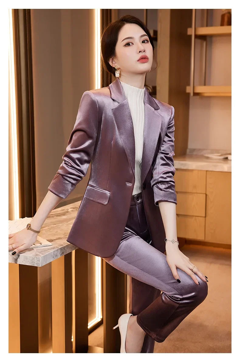 Velvet Formal Women Blazer Jacket