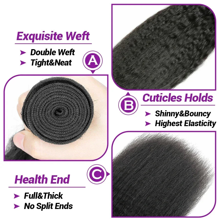 Human Hair Bundles. Kinky Straight Human Hair Bundles