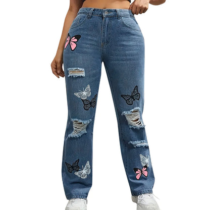 Oversized Boyfriend Plus High Waist Wide Leg Jeans