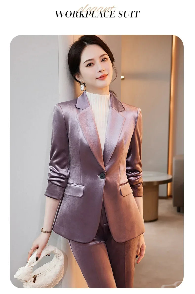 Velvet Formal Women Blazer Jacket