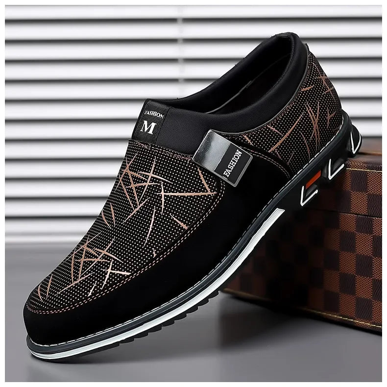 Black Casual Shoes for Men 
Classic Leather, Elegant, Mens Stylish Soft-soled Shoes. Business Lace-Up Office Men Shoes