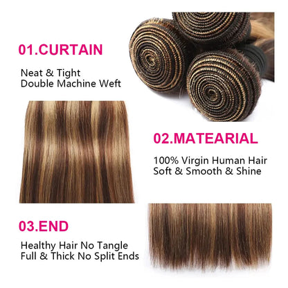 Human Hair. 30 Inch Human Hair Highlight Bundles