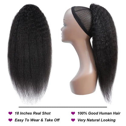 Drawstring Kinky Straight Human Hair