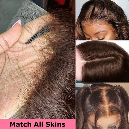 Glue less Brazilian Brown 13x4 Lace Frontal Wigs