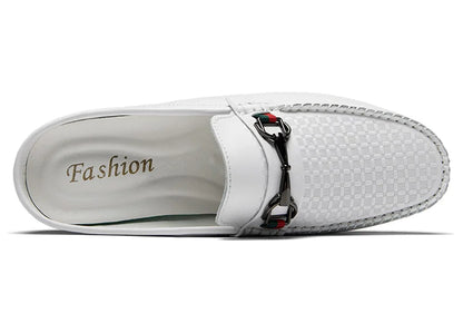 Luxury Brand Designer Summer Shoes,
Genuine Leather Casual Slip On Half Shoes. Men LoafersFlats