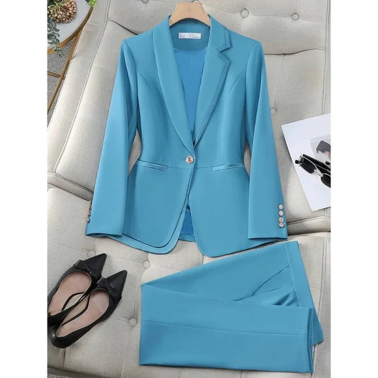 Blue Khaki Black Ladies Work Suit