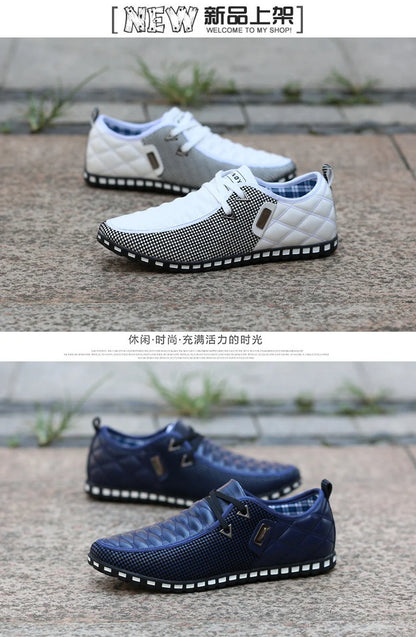 Breathable Light Weight White Sneakers. 
Driving Shoes, Autumn Men's Casual Shoes.