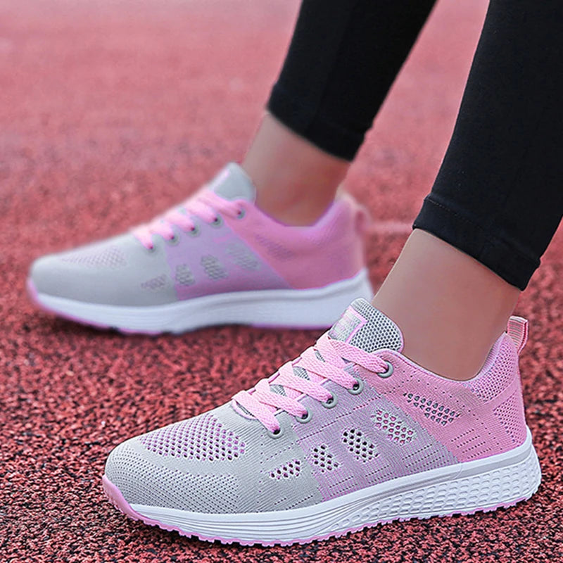 2024 New Fashion Sneakers For Women Breathable Trainers Outdoor Women Sneakers Mesh Fabric Lace Up Female Footwear Shoes Women