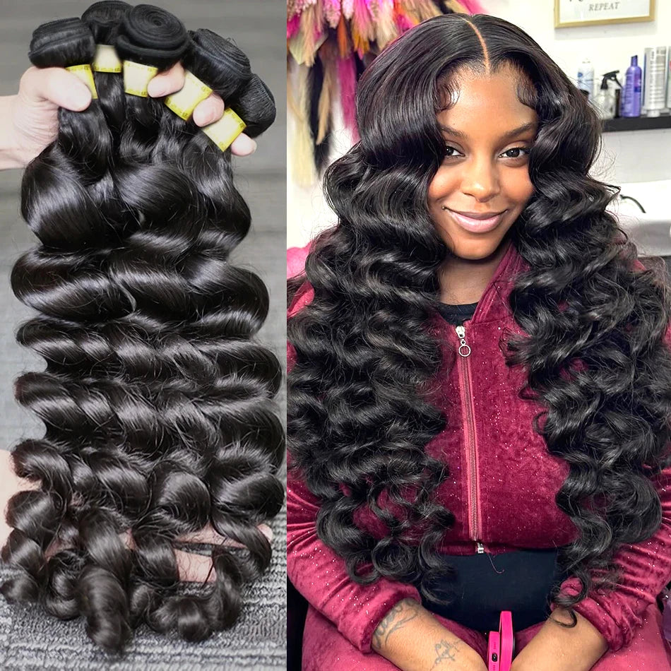 Human Hair. 30 32 40 Inches Double Weft Human Hair