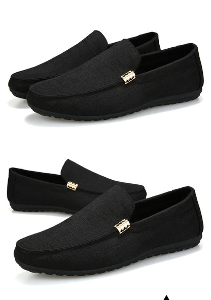 Black Loafers for Men.
Soft Bottom Casual Shoes. Classic Comfort Moccasins Shoes 
Man Flat Driving Shoes Light For Walking.