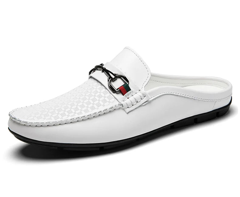 Luxury Brand Designer Summer Shoes,
Genuine Leather Casual Slip On Half Shoes. Men LoafersFlats