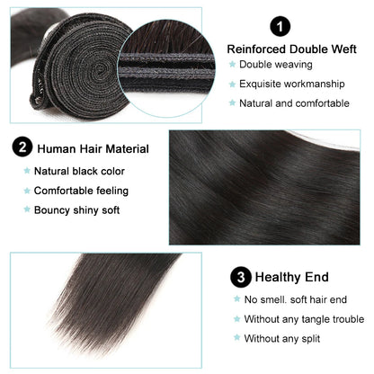 HUMAN HAIR BUNDLES: 28 30 32 Inch Bone Straight 3 - 4 Bundles With Frontal 13x4 Transparent HD Lace 
Frontal Brazilian Human Hair Extensions For Women