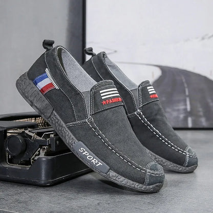 Fashion Men Canvas Shoes Male Summer Casual Denim Shoes Mens Vulcanize Sneakers Slip on Loafers Driving Moccasin Chaussure Homme