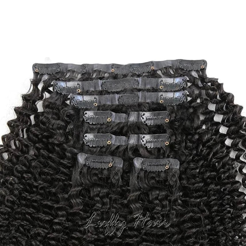 Clip-Ins Hair Extensions. Kinky Curly Clip In Hair Extensions